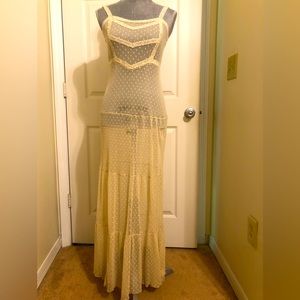 Free People Lace sheer Dress with slip